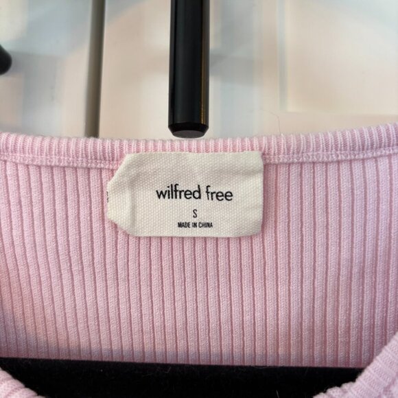 Wilfred Ribbed Baby Pink Cut-out Knit Mini Dress - Picture 9 of 14